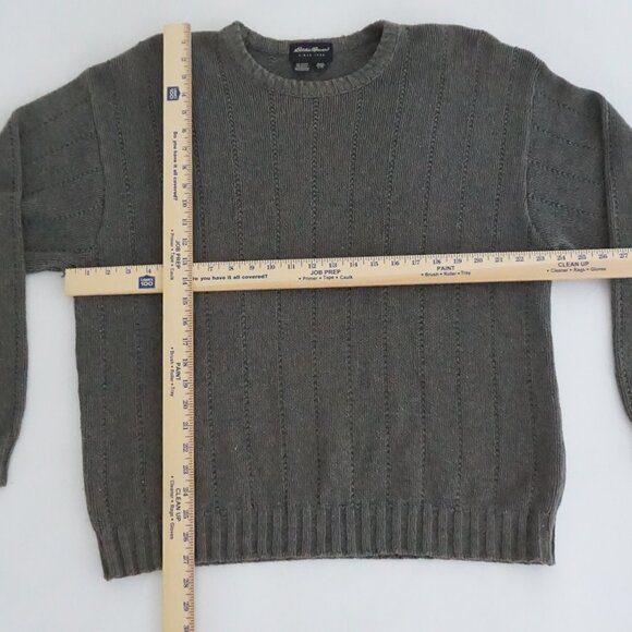 Eddie Bauer Green Cotton Blend Textured Knit Sweater Minimalist Quiet Luxury L - Picture 3 of 9